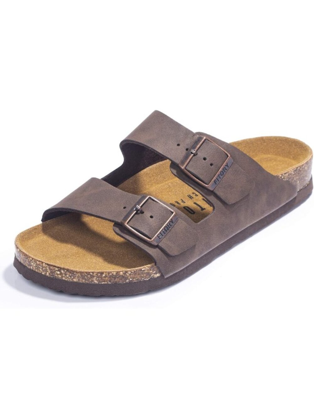 Comfortable Arch Support Slides for Men | Adjustable Buckles & Cork Footbed